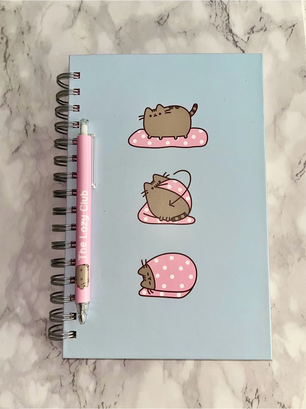 Pusheen Spiral Notebook with Pink Pen
